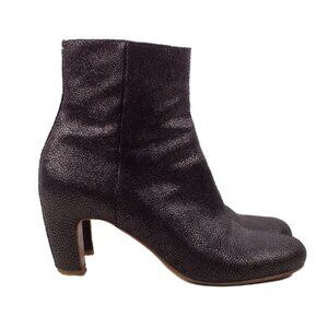 MAISON MARGIELA black textured leather ankle boots booties